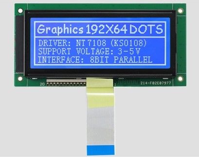 192*64 Caracter Graphics Dot Matrix LCD Display Module Amarelo Verde / Azul Branco