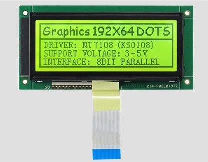 192*64 Caracter Graphics Dot Matrix LCD Display Module Amarelo Verde / Azul Branco