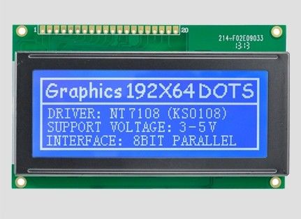 192*64 Dot Matrix STN LCD Module 20pin 8-Bit Paralelo para Médico Industrial