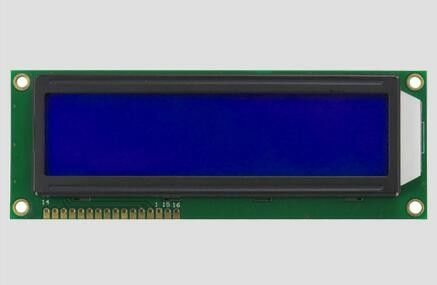 Display LCD de 2 caracteres LCX1602M Azul / STN / Negativo / Transparência