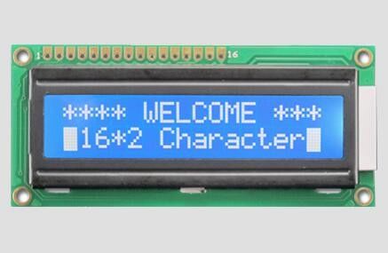 Porta paralela 5V Modulo de exibição LCD de caracteres 16x2 Monocromo Luz de fundo azul Cor