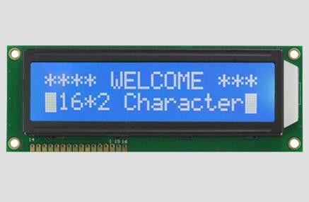Display LCD de 2 caracteres LCX1602M Azul / STN / Negativo / Transparência